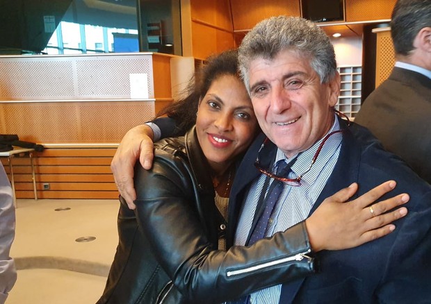 Pietro Bartolo e Kebrat nel loro incotro a Bruxelles