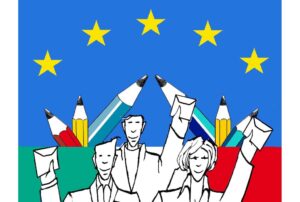 "Expat in EU: tanti sogni e dura realtà." Illustrazione di Doriano Solinas.